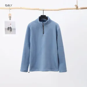 CREATION Fleece Half Zip High Neck Loose Fit Sweatshirt for Men's   138604
