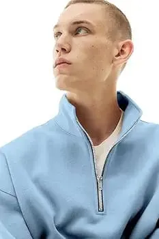 CREATION Fleece Half Zip High Neck Loose Fit Sweatshirt for Men's   138604