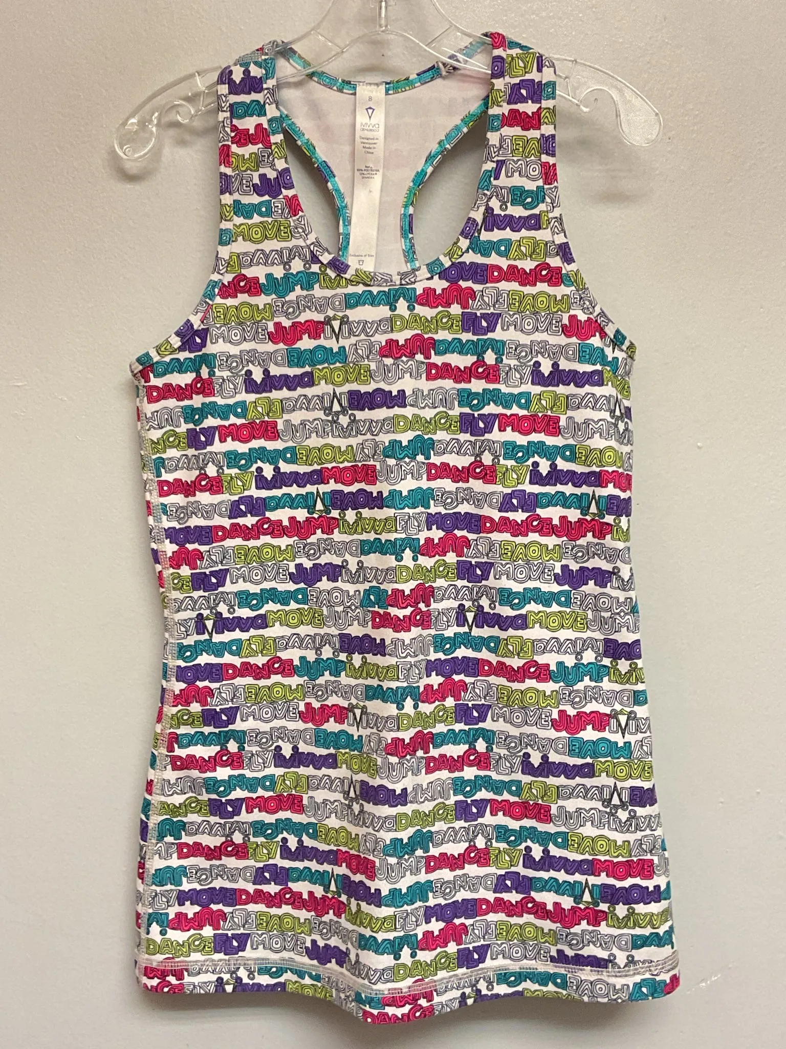 Ivivva Size 8 Multi Polyester Big Girls Work-Out Tops