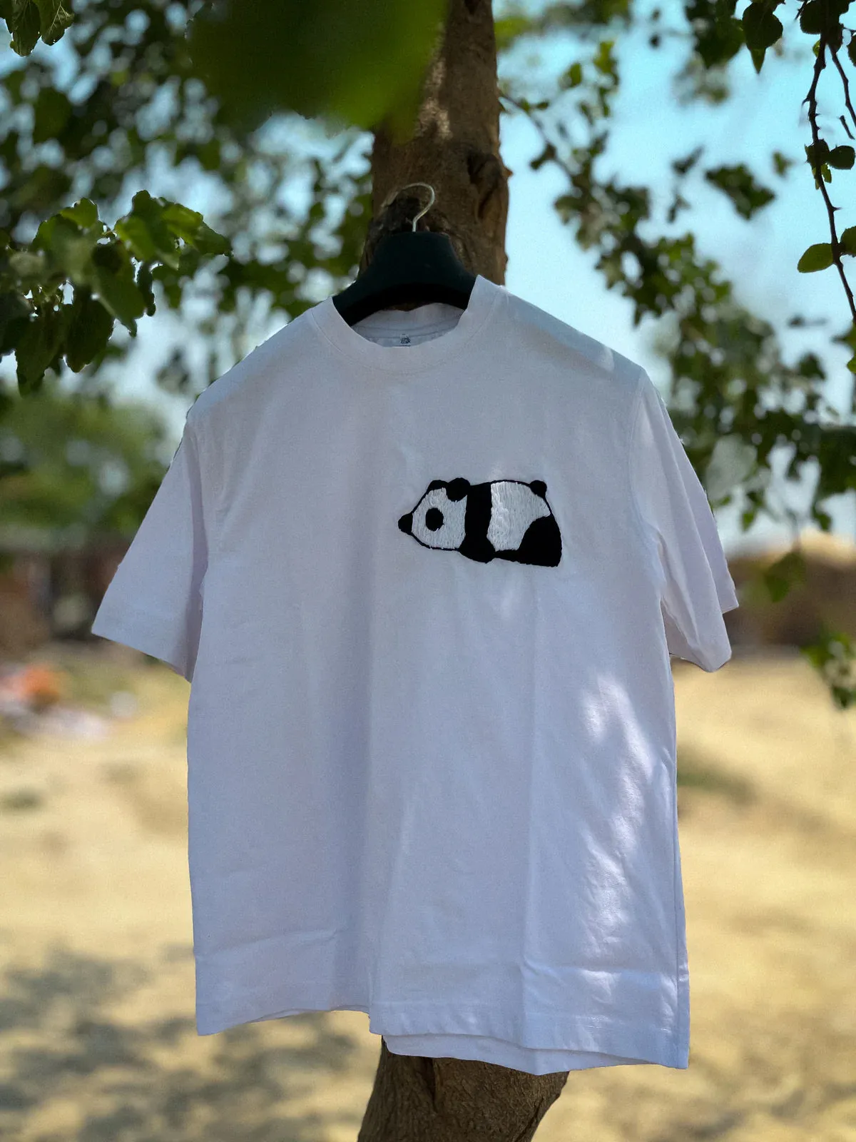 Panda Hand Embroidery T-shirt