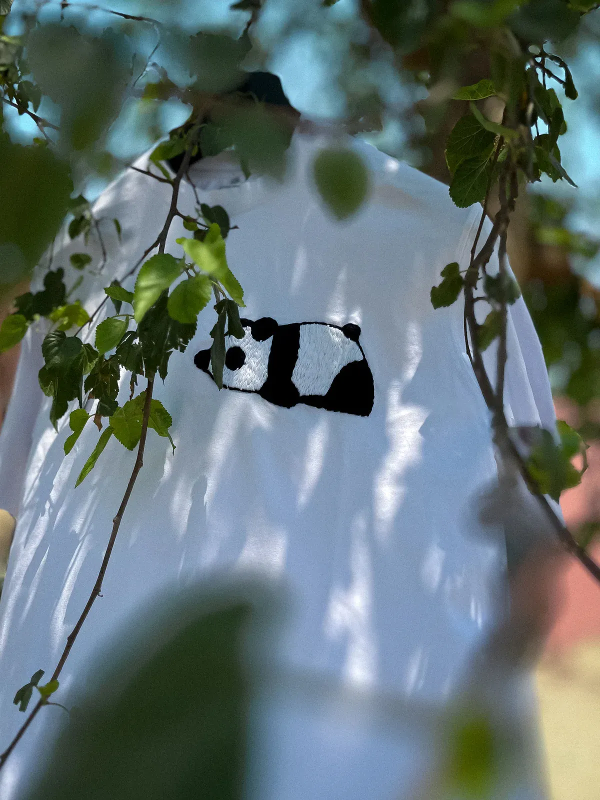 Panda Hand Embroidery T-shirt